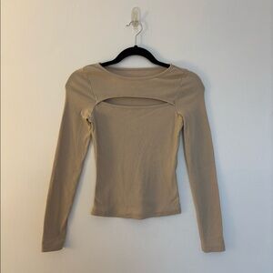 Nude Ribbed Going Out Top